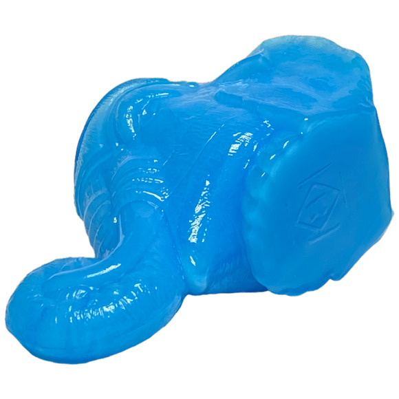 Elephant Head Toothpick Holder Boyd Art Glass 1999 Peacock Blue Ring Jewelry - Picture 13 of 13